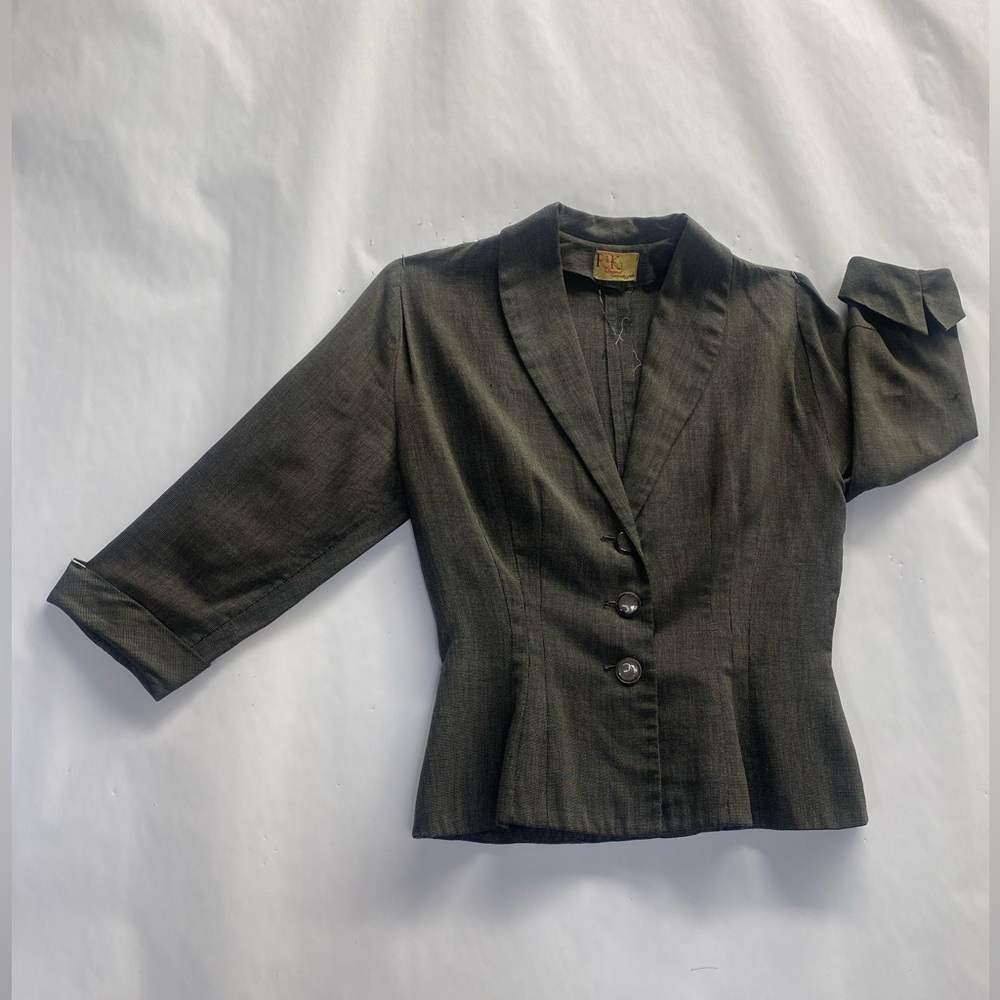 Vintage R&K Black and White Micro Check Fabric Women's Blazer